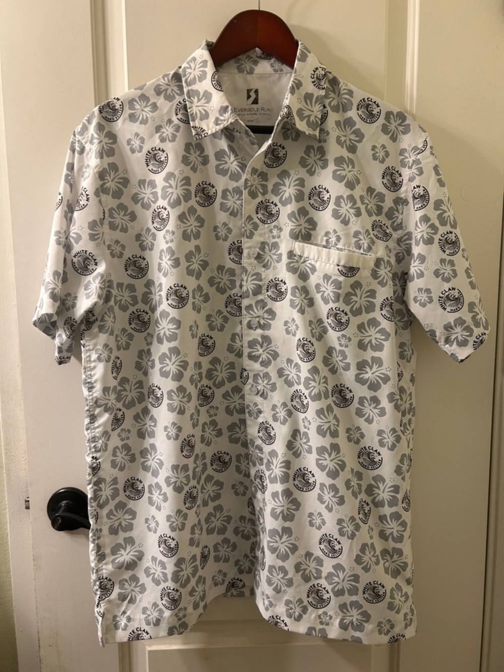 EVERSOLE RUN White Claw Aloha Shirt, Sz L